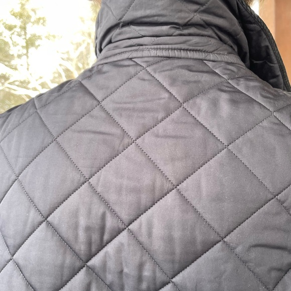 Vintage XL Barbour black winter chore shovel fleeced quilted vintage coat Bardon - Picture 7 of 16